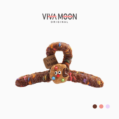 韩版可爱高级感抓夹25秋冬彩色毛线原创鲨鱼夹发夹盘发发抓发卡