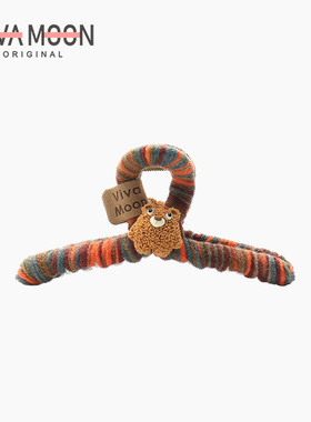 2025新款秋冬彩色毛线抓夹女可爱卡通后脑勺鲨鱼夹扎发抓原创发夹