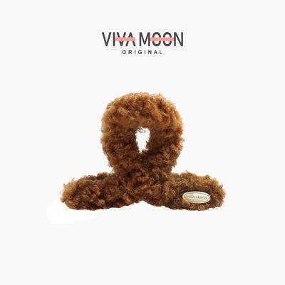 毛绒卷毛抓夹纯色秋冬发抓后脑勺简约夹子女盘发鲨鱼夹发量多发饰