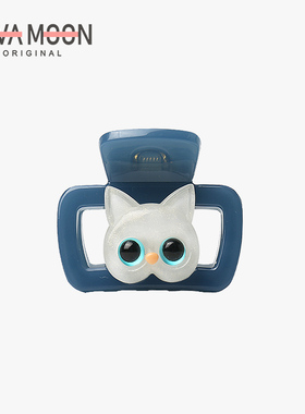 可爱猫咪盘发抓夹子原创设计后脑勺中号盘发鲨鱼夹夏季糖果色发卡