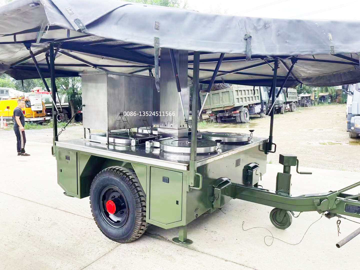 四川野战炊事挂车移动车队饮食车 救灾训练车户外补给炊事车