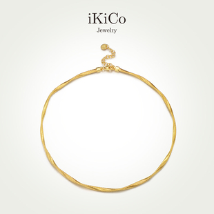 轻奢高级小众礼物女生 光影波浪项链夏诗文同款 iKiCo Jewelry