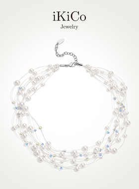 【小希子同款】iKiCo银河满天星多层珍珠项链夸张高级新娘婚礼女