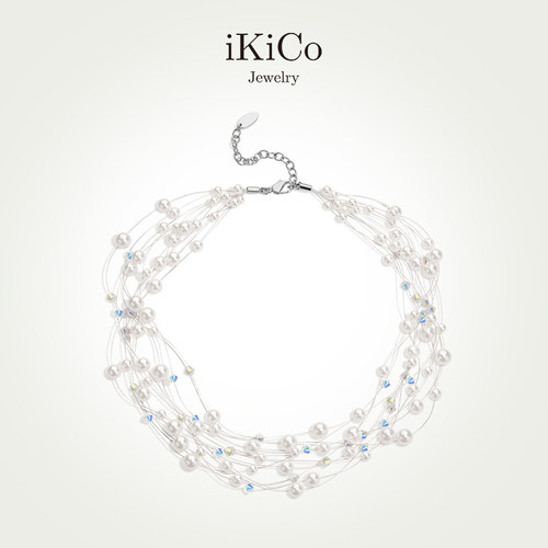 iKiCo多层满天星珍珠项链婚礼女