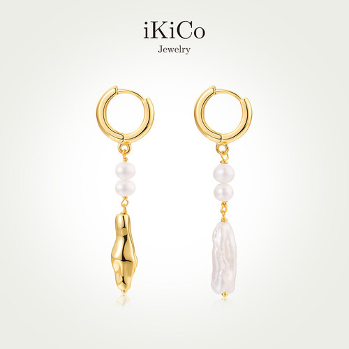 iKiCo珍珠AB款耳坠温柔高级金色