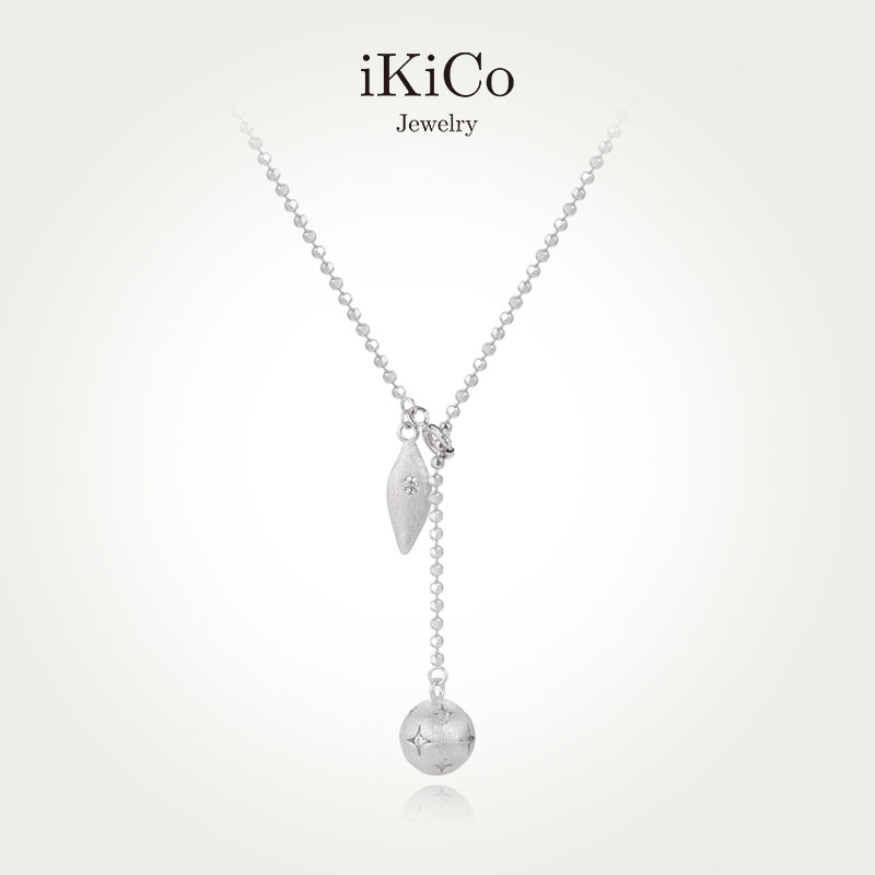 iKiCo循光星芒圆球项链毛衣链小众原创纯银拉丝25秋冬新款,饰品/流行首饰/时尚饰品新,银饰项链,淘宝优惠券,粉丝福利购,淘宝优惠卷