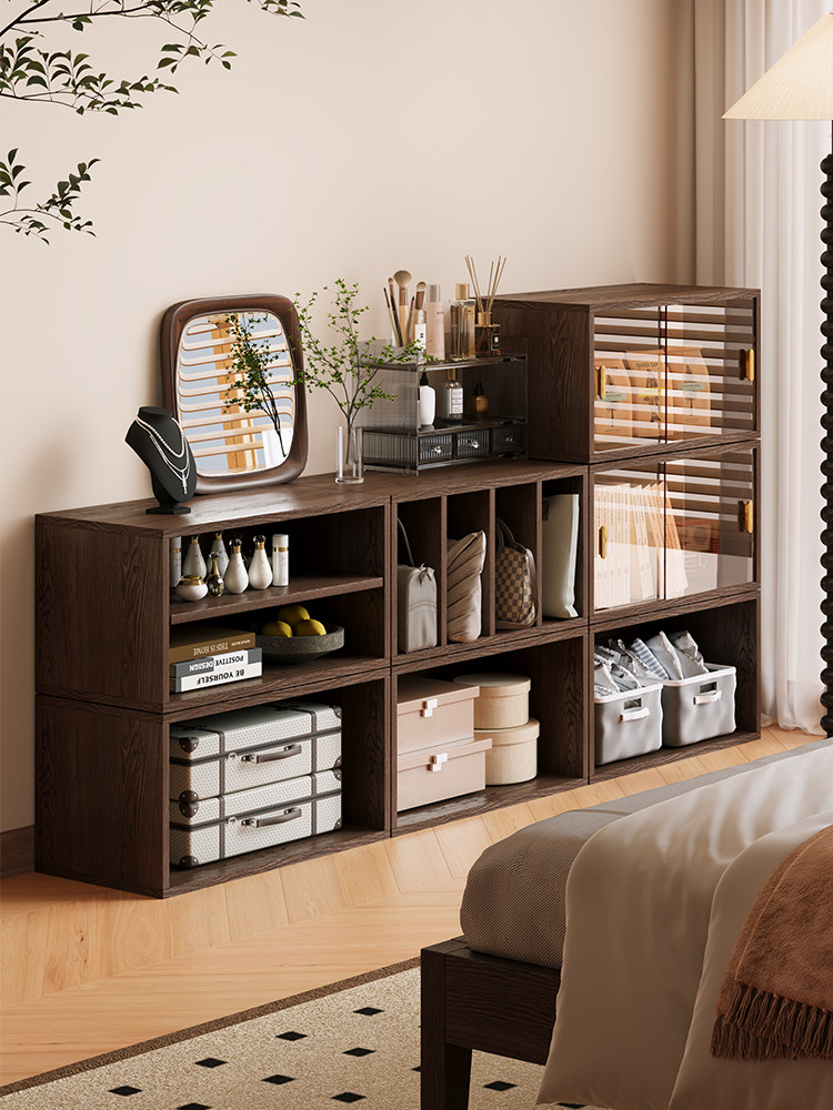 实木书架落地置物架一体靠墙儿童书柜客厅阅读简易收纳组合格子柜,住宅家具,书架,淘宝优惠券,粉丝福利购,淘宝优惠卷