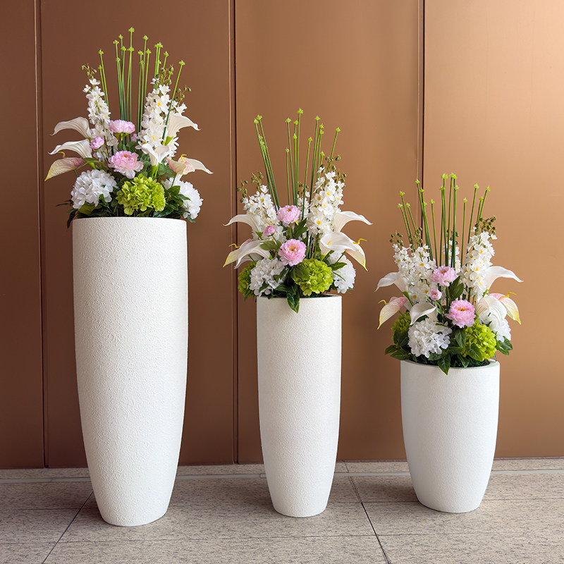 仿真牡丹绣球蝴蝶兰花艺摆件酒店商场售楼部美陈装饰摆设落地花瓶