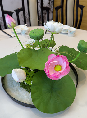 喜语仿真莲花大圆桌转盘花