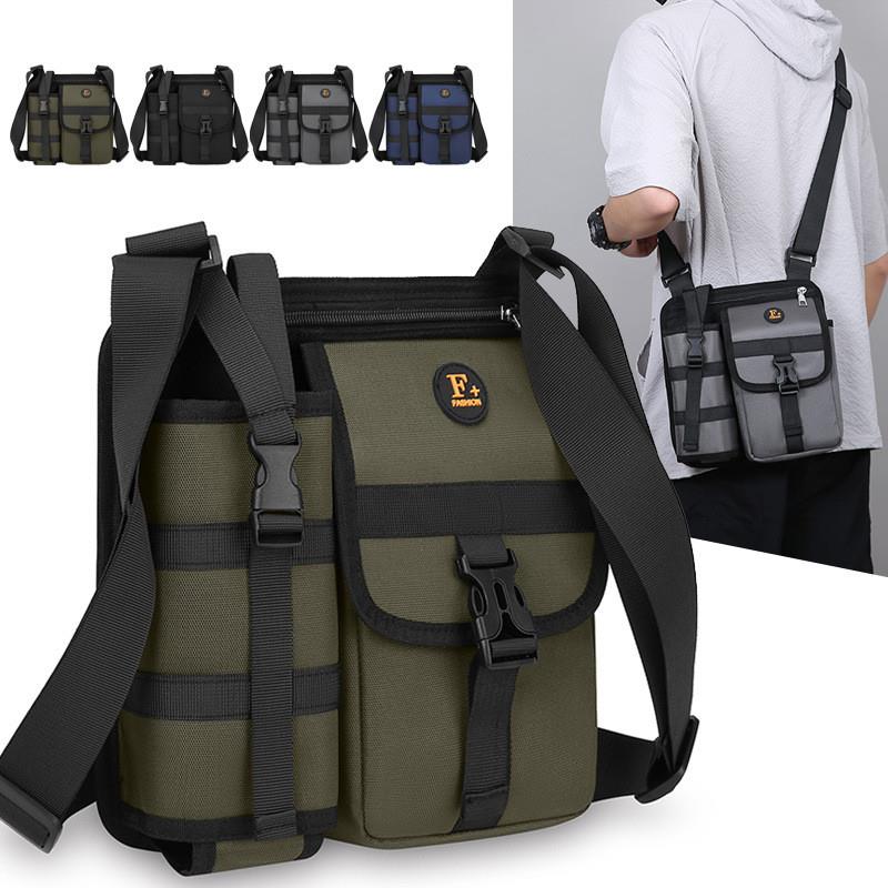 户外休闲单肩斜挎包新款百搭水壶包防刮耐磨牛津布包旅游实用挎包