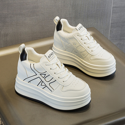 10厘米内增高女鞋2025新款冬季加绒小个子运动休闲鞋厚底小白鞋女