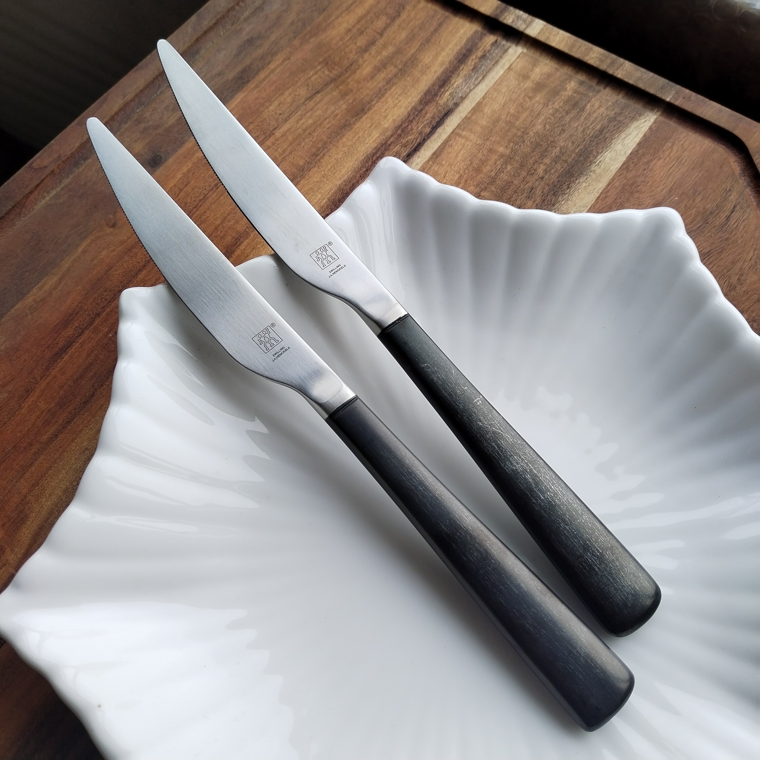 德国双li人不锈钢西餐具牛排刀家用手柄做旧复古西餐刀锋利厚重