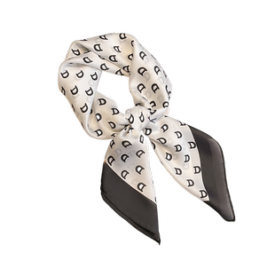 黑白字母d小方巾丝巾女春秋搭配衬衫职业装护颈围脖子薄围巾70x70