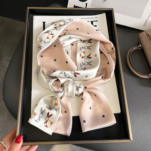 小长条方巾丝巾女春秋搭配衬衫 饰领带飘带腰带 围脖子护颈薄围巾装