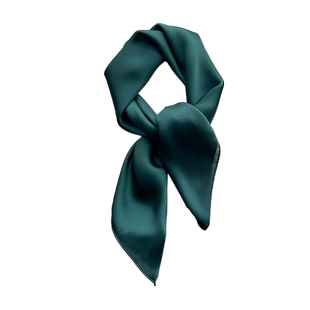 纯色墨绿色小方巾丝巾女春秋冬季护颈围脖子领巾纱巾薄围巾70x70