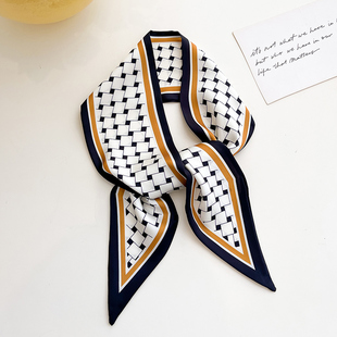 小长条方巾短丝巾女春秋冬季脖子装饰发带搭配衬衫领带薄丝带飘带