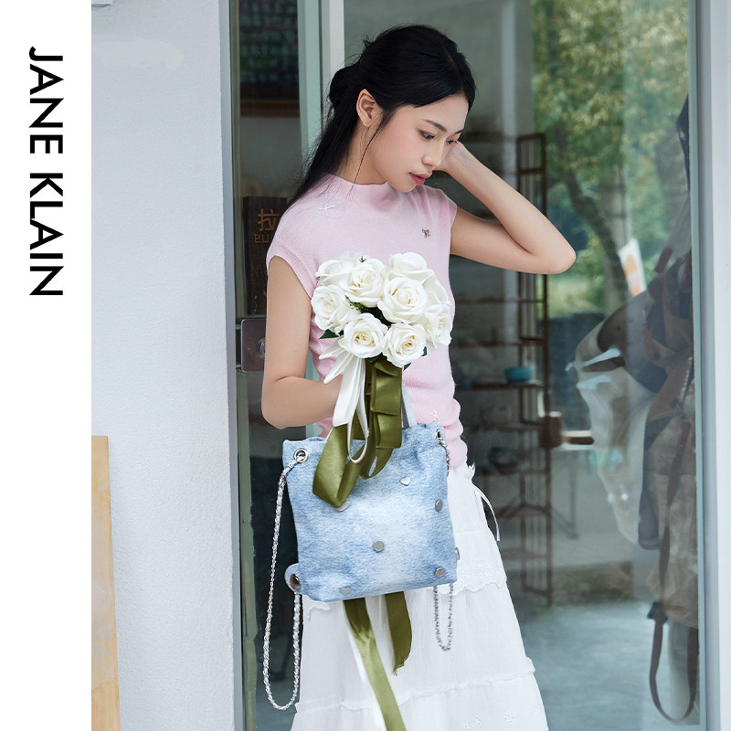 JANE KLAIN时尚百搭少女包高颜值学生小书包牛仔背包单肩包双肩包