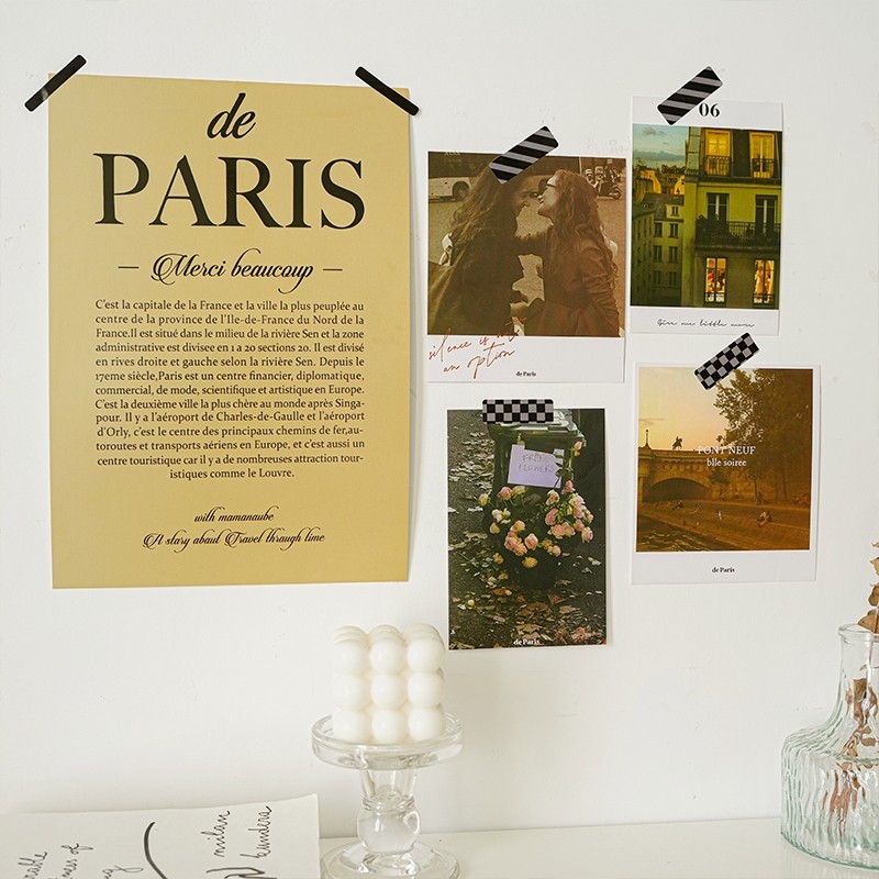 大尺寸美式复古风景海报卡片墙贴小清新房间布置墙面装饰墙壁贴纸