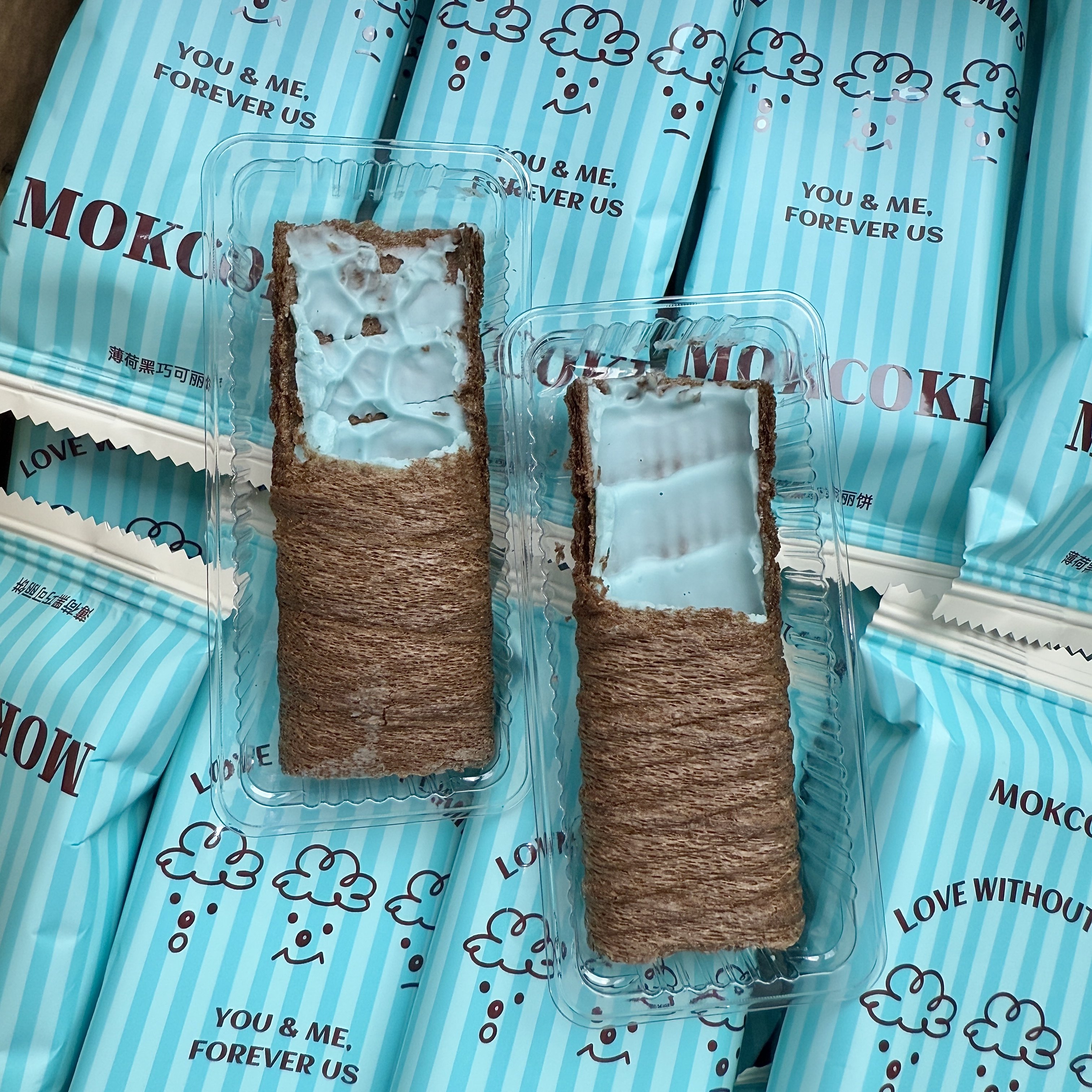 【薄荷蛋酥】 MOKCOKE莫可卡薄荷黑巧可丽饼薄巧夹心蛋卷休闲零食