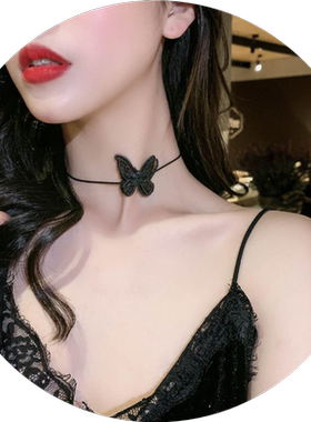 黑色项链多莉妮蕾丝小众网红