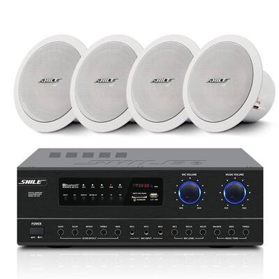 （SHILE）AV108+BX206一拖四吸顶音响系统 6.5英寸定阻吸顶喇