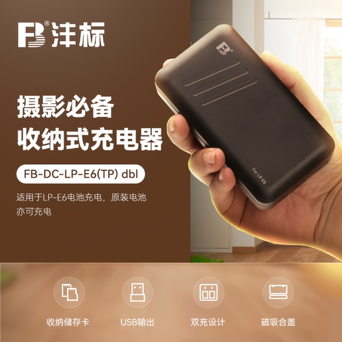 沣标E6N收纳式双槽相机充电器