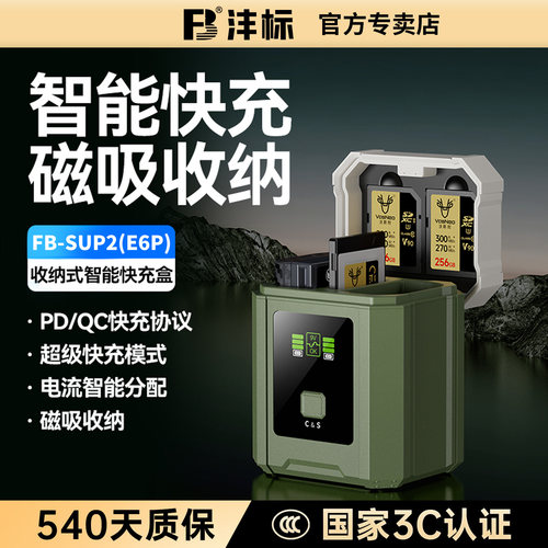 沣标E6P相机电池快充盒20W座充