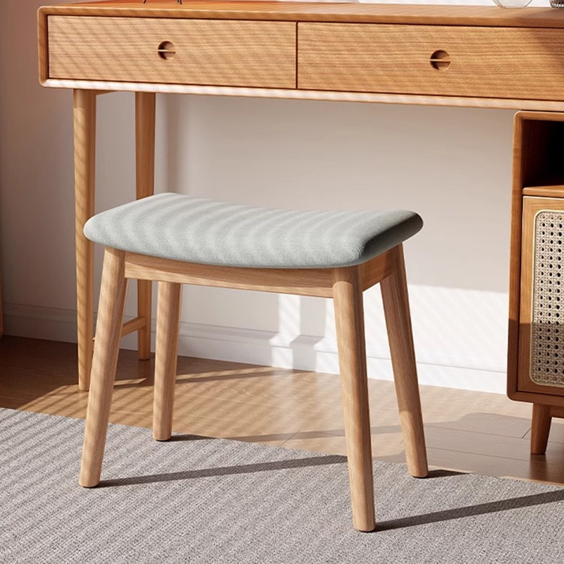 实木凳子家用化妆凳女生卧室梳妆台椅子轻奢高级感梳妆凳马鞍矮凳