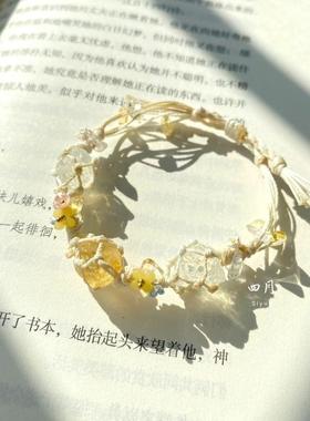 桂花冰手链合成水晶花环