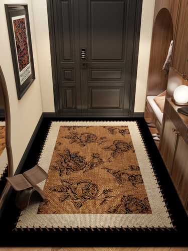 法式入户地垫可裁剪中古风客厅地毯门垫进门防滑玄关门口脚踏垫子