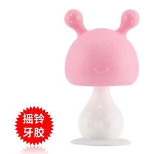 2026热销食品级硅胶婴儿兔子牙胶摇铃咬咬乐一体成型硅胶磨牙玩具