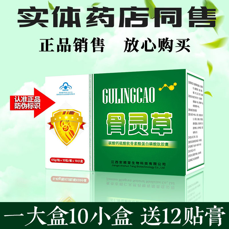 骨灵草胶囊正品120粒包邮升级木骨灵草一大盒配12贴非北京健尔康