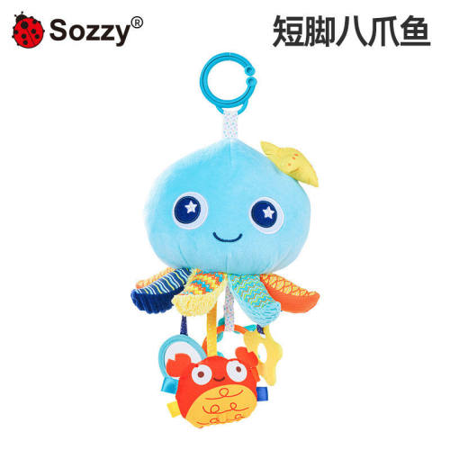 Sozzy海洋短脚八爪鱼毛绒音乐玩具玩偶婴儿车挂床挂推车挂件
