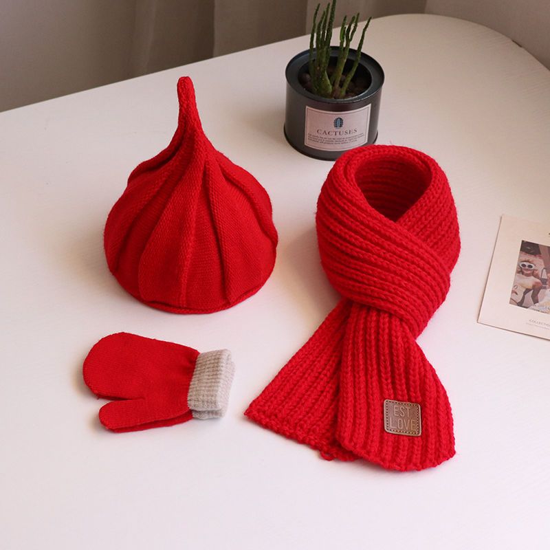 宝宝帽子秋冬季儿童帽子围脖套装男童女童毛线帽婴儿套头帽围巾潮