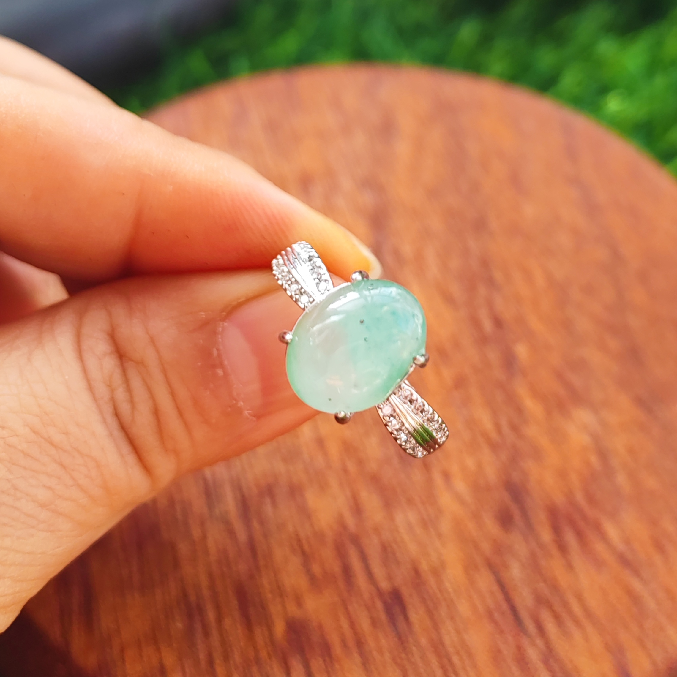 官方正品非洲翠玉戒活口可调节大小A级纯天然玉石戒指5#