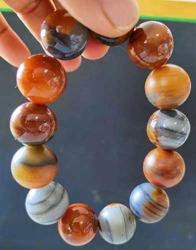 天然黄龙玉男士珠串手串13颗珠子卡20文玩手盘有佛性静心佩戴