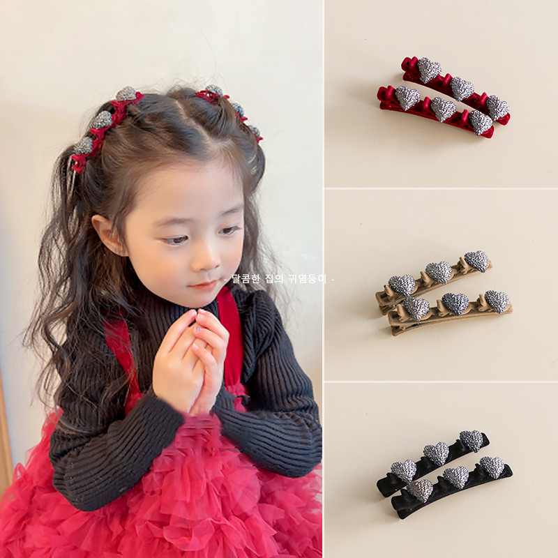 儿童韩版爱心公主头编发发夹