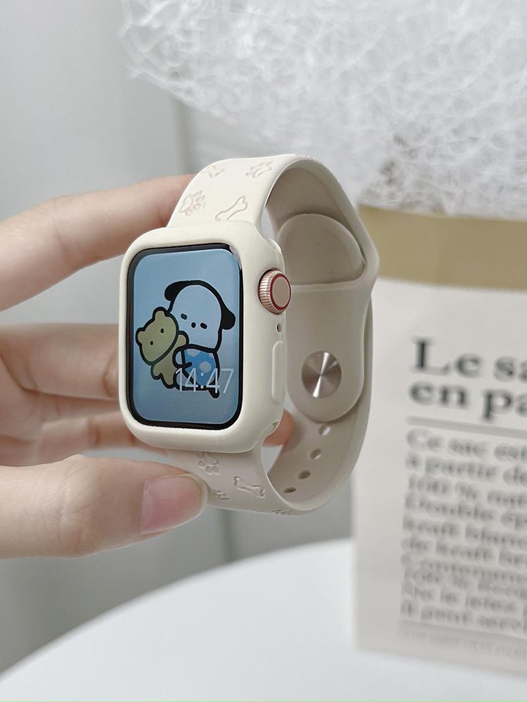 适用苹果iWatch8手表带狗爪硅胶