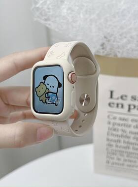 适用苹果iWatch8手表带狗爪硅胶