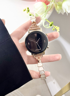 适用华为gt5表带新款贝壳表链gt4/gt3表带小米color2表带小米S2/S1Pro表带GTR4智能GTS4金属小香风ins女表链