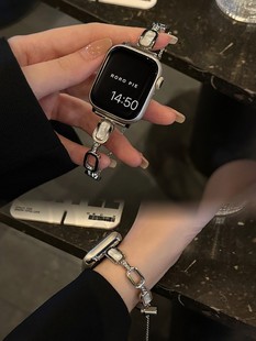 手链Redmi3 1金属红米watch5表带 8nfc小众女时尚 适用红米watch4表带9Pro小香风镶钻贝母金属手镯表链小米9