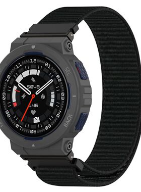 适用华米Amazfit ActiveEdge表带编织尼龙回环魔术贴腕带华米Edge A2212智能手表运动替换表带防水防汗腕带
