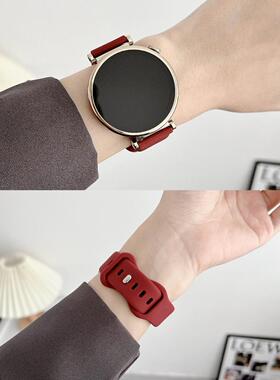 适用华为gt5表带新款小蛮腰硅胶蝴蝶扣华为gt4/gt3硅胶智能运动watch4/3pro腕带小众女荣耀magic2代42mm表带