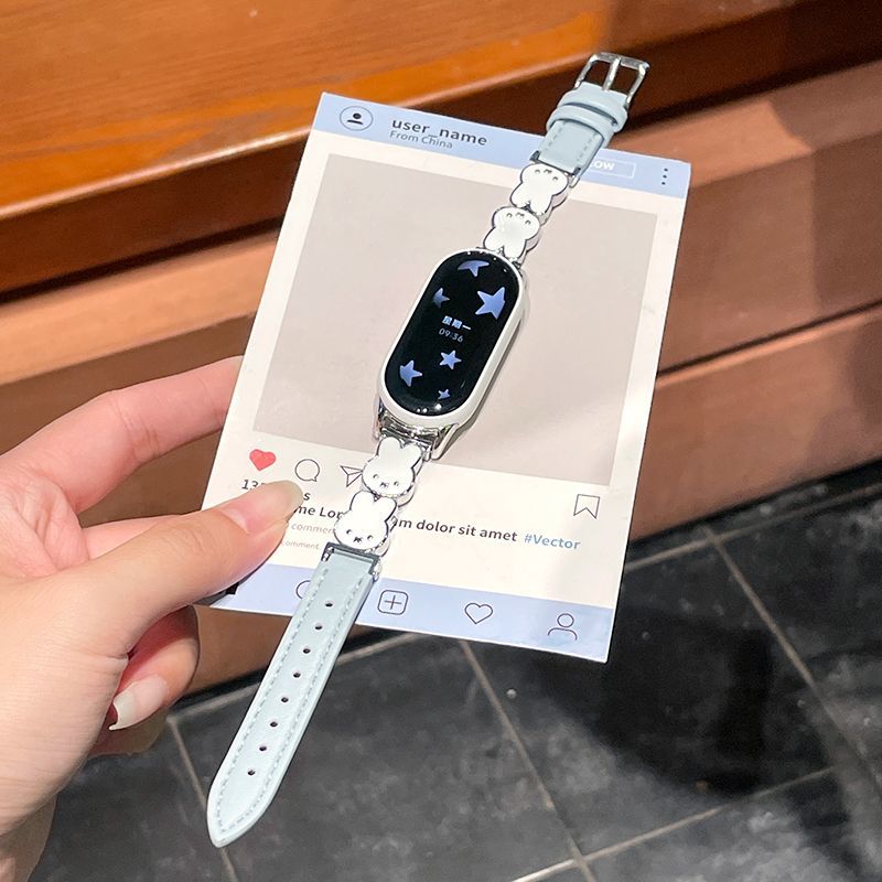 sanD-P小米10可爱米菲兔拼皮腕带