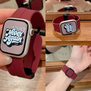 适用红米watch5Active表带小米watch4硅胶磁吸方扣表带小米Redmi4/3/2/1代硅胶折叠扣红米手表5代磁吸替换带