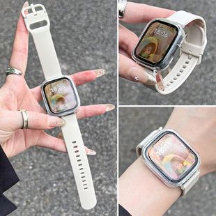 适用红米watch5表带新款ins风硅胶马鞍扣表带小米Redmi4/3/2/1青春版腕带小米watch4透明保护壳3Lite硅胶腕带