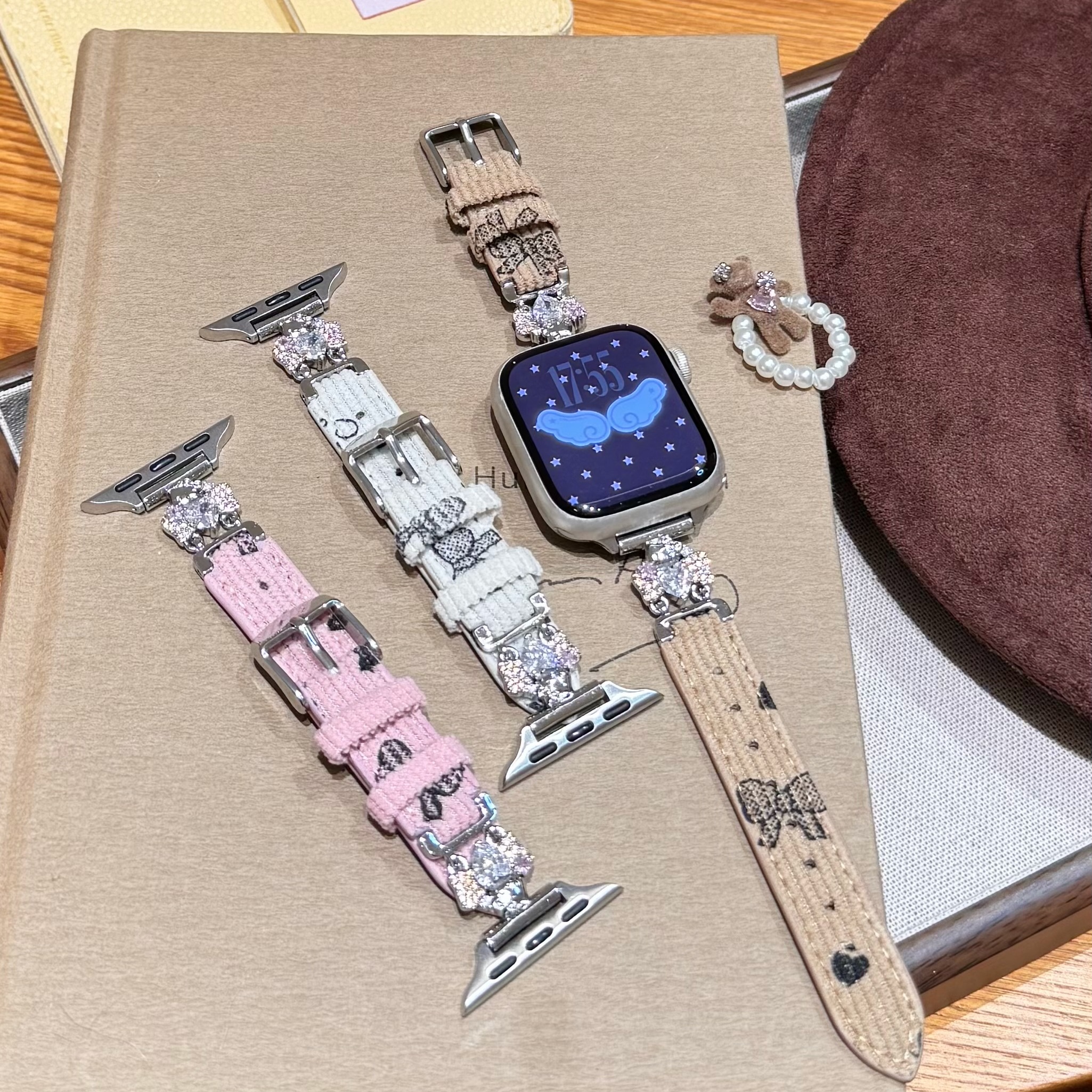 sanD-P小米9pro锆石蝴蝶结真皮带