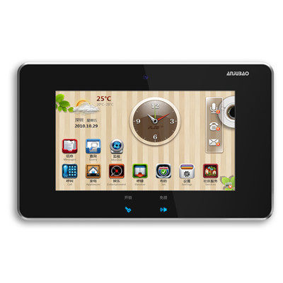 安居宝新款可视对讲门铃分机彩色触摸屏数字网线室内机anjubao7寸