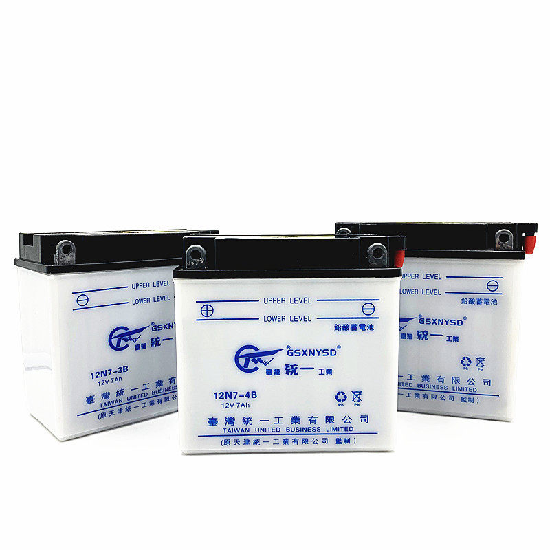 统一蓄电池正品摩托车水电瓶12v骑士 越野 踏板 125 150 弯梁110