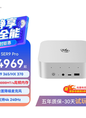 零刻SER9Pro迷你主机AMD锐龙 AI9 365/HX 370超静音AI PC 本地部署DeepSeek游戏办公设计台式电脑mini主机